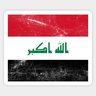 Iraq // Faded Vintage Style Flag Art Design Magnet